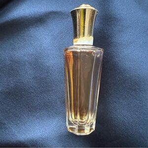 Vintage Small Glass Perfume Bottle with Gold Cap -